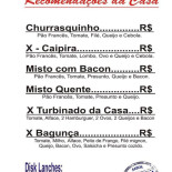 Fim De Tarde Lanches Carta