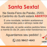 Cantinho Do Sushi Ervália Carte