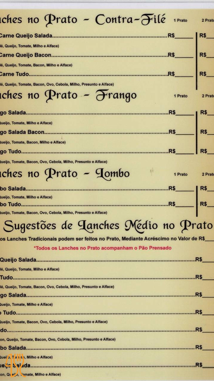 Fabio Lanches Carte