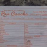 Raja Gaúcha Carte