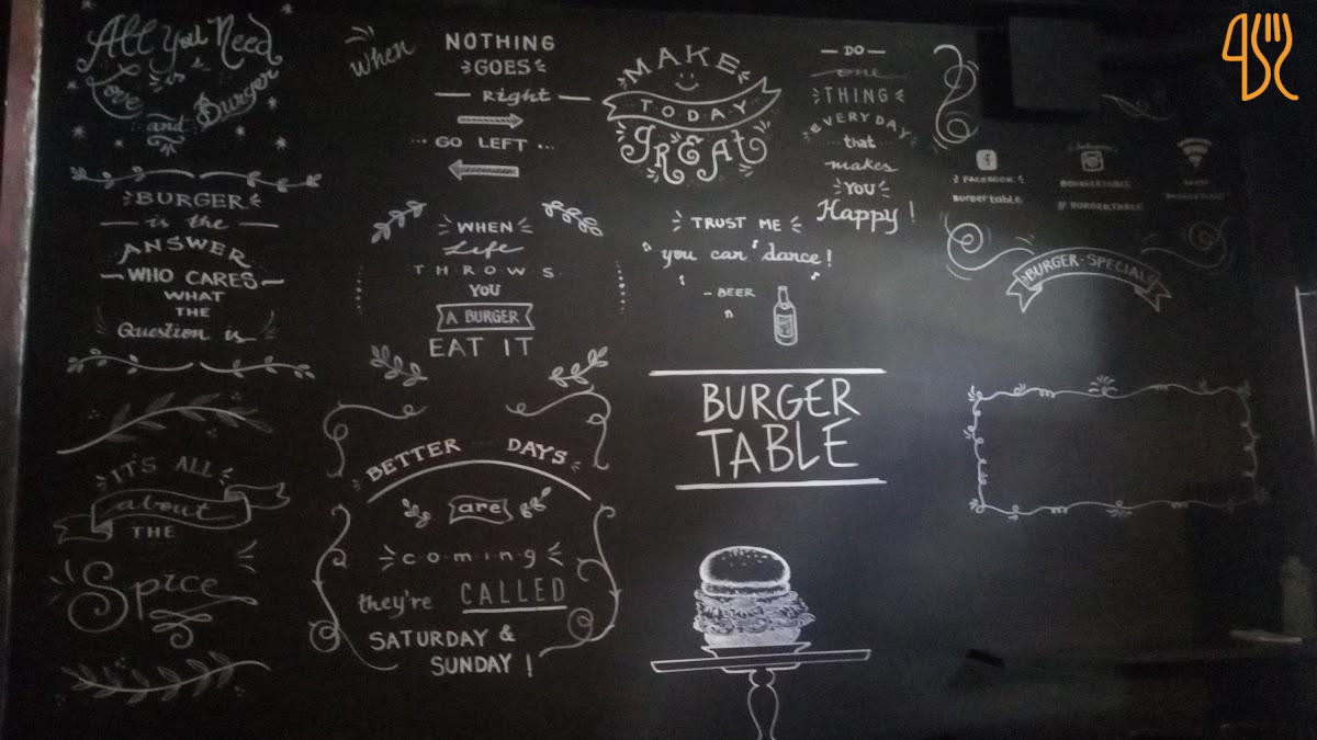 Burger Table Carta