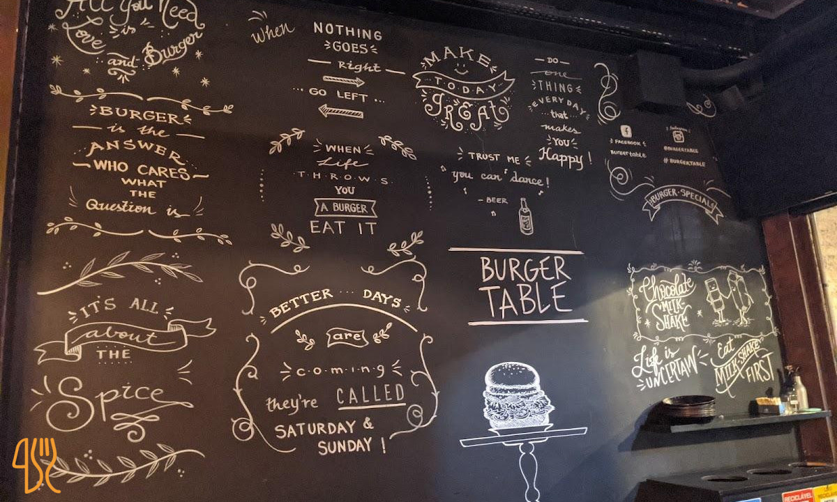 Burger Table Carta