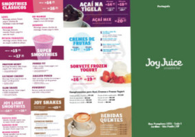 Joy Juice menu
