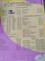 Iogurteria Sandubas menu