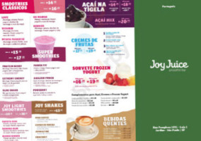 Joy Juice menu