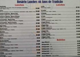 Rosário Lanches menu