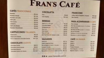 Fran's Café menu