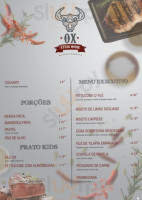 Ox Steak House menu