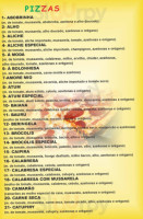 Pizzaria Margherita menu