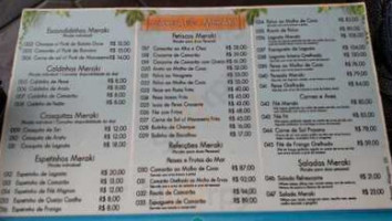 Meraki Beach Bar E Restaurante menu