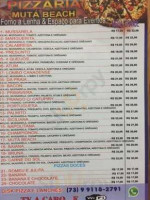 Pizzaria Muta Beach menu
