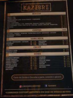 Kazebre menu
