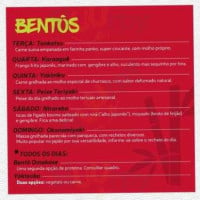 Bendito Bentō menu