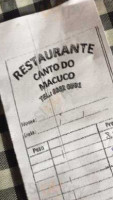 Canto Do Macuco menu