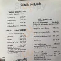 Red Cabana Del Assado menu