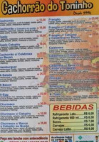 Toninhos Lanchonete menu
