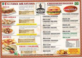 Taco Burger Cocina Mexicana menu
