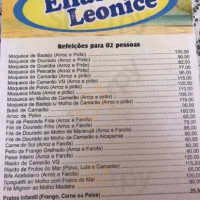 Barraca Do Elias E Leonice menu