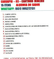 Alquimia Do Sabor menu