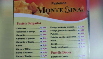 Pastelaria Monte Sinai menu