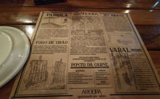 Aroeira menu