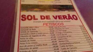 Sol De Verao menu