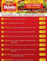 Skinão Burguer menu