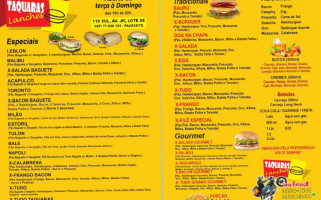 Taquaras Lanches menu