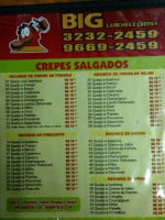 Big Lanches E Crepes menu
