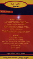 Nomad Lanches menu