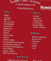 Kamin Café Colonial E Rest menu