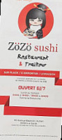Zözö Sushi menu
