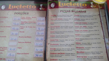 Lucietto menu