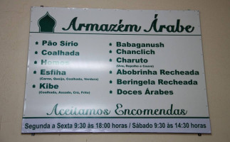 Armazém Árabe menu