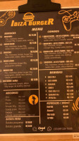 Ibiza Burger menu