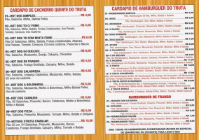 Tele Lanches Do Truta menu