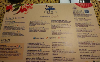 Pupu's Panc Party menu