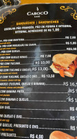 Caboco Café menu