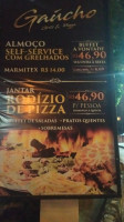 Gaúcho Grill E Pizza menu