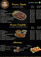 Casa Das Porções menu