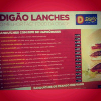 Digão Lanches Além Paraíba menu