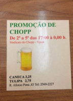 Sindicato do Chopp menu