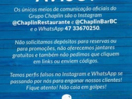 Chaplin Restaurante menu