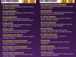 Ney William Pizzaria menu