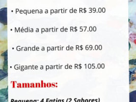 Máfia Pizzaria, Chopperia menu