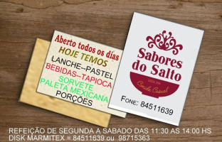 Sabores Do Salto menu