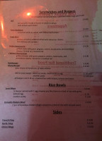 Garage's Fine Burger menu