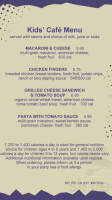 Acqua Cafe menu