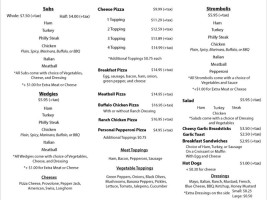 Chaparral menu