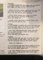 Pan Felix menu